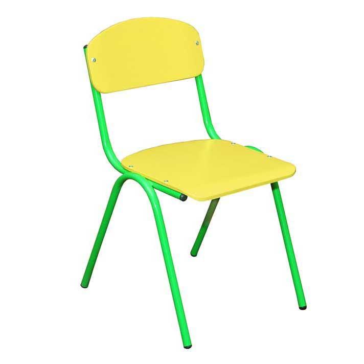 Стілець дитячий ISO,на круглій металевій трубі, ростова група №3,фарбований,(ТОВ ‘’АЛМАНТ’’), 335х360х645 мм.